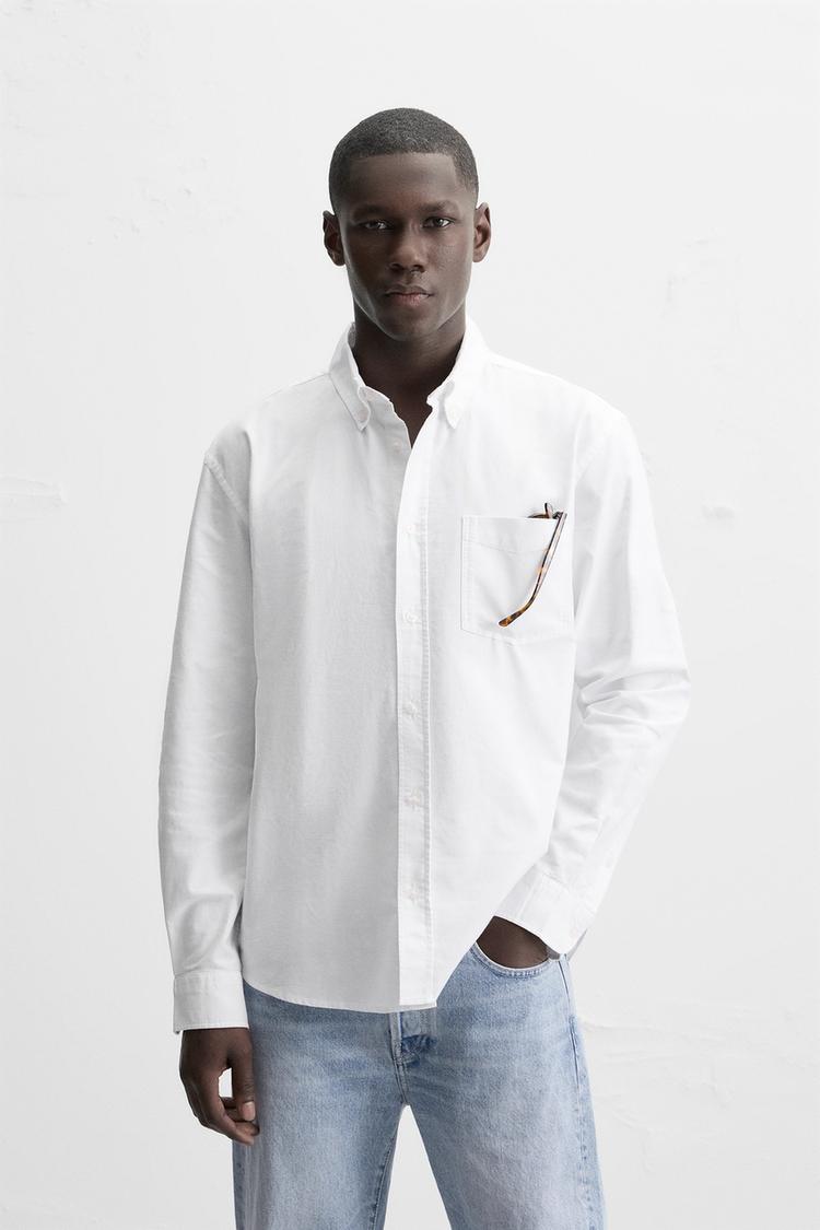 WHITE zara. shirt long sleeve