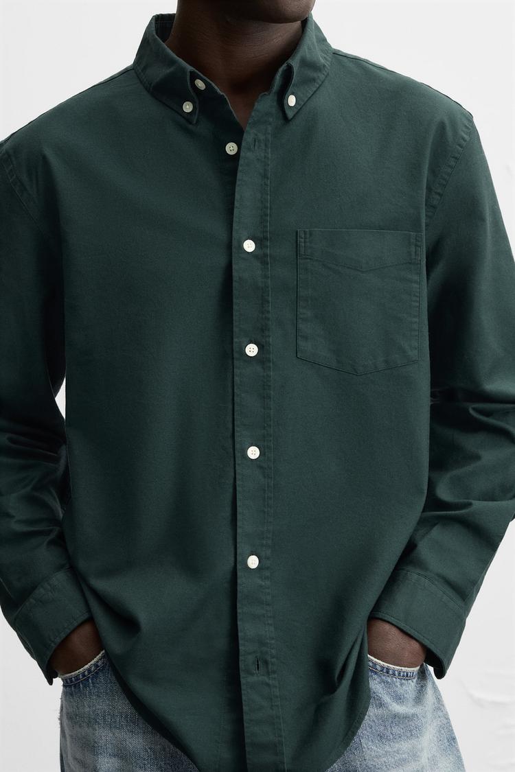 Green zara. shirt long sleeve