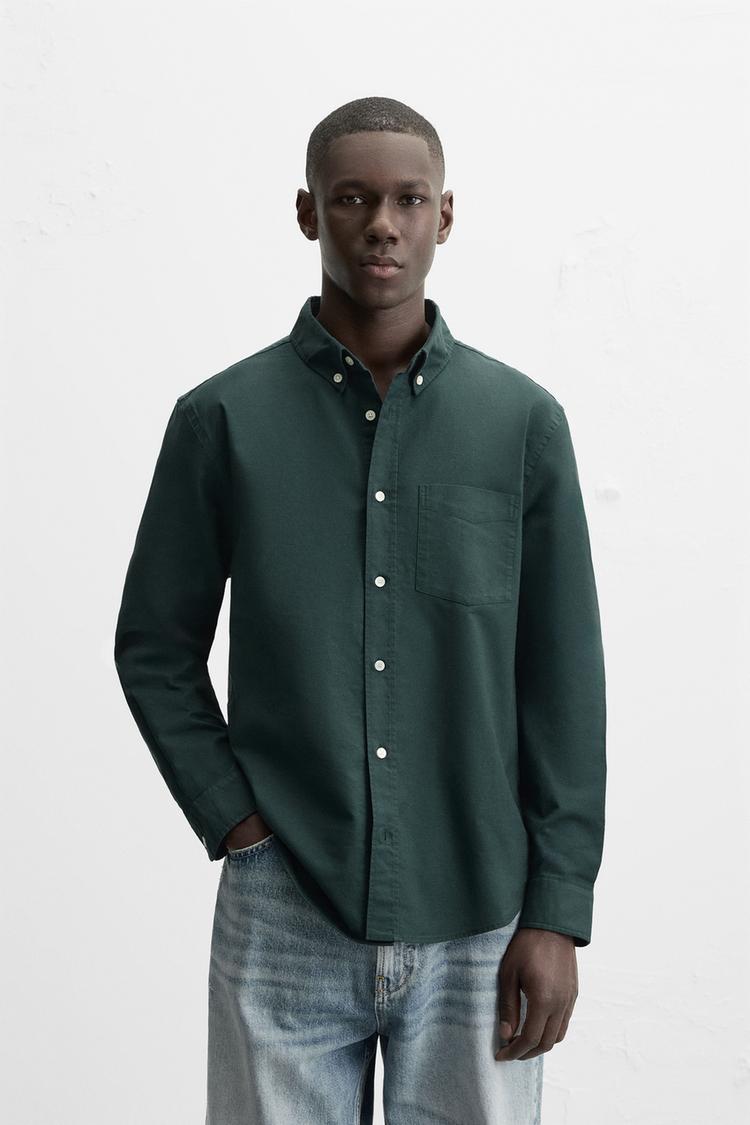 Green zara. shirt long sleeve