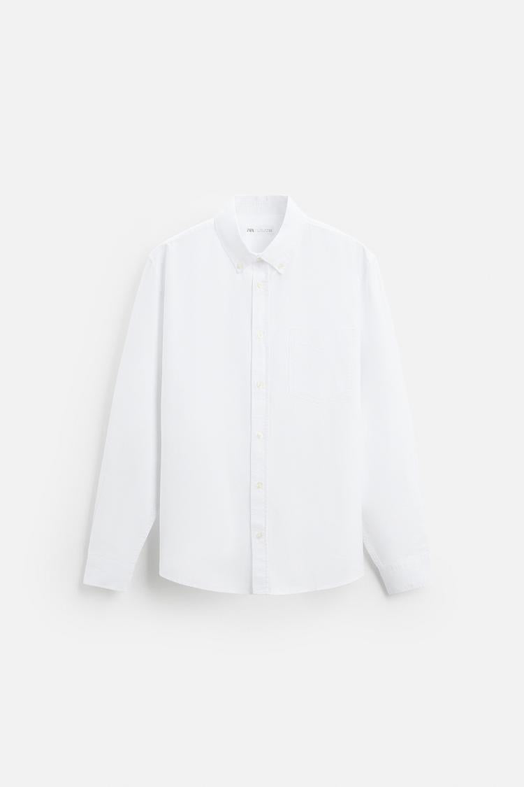 WHITE zara. shirt long sleeve
